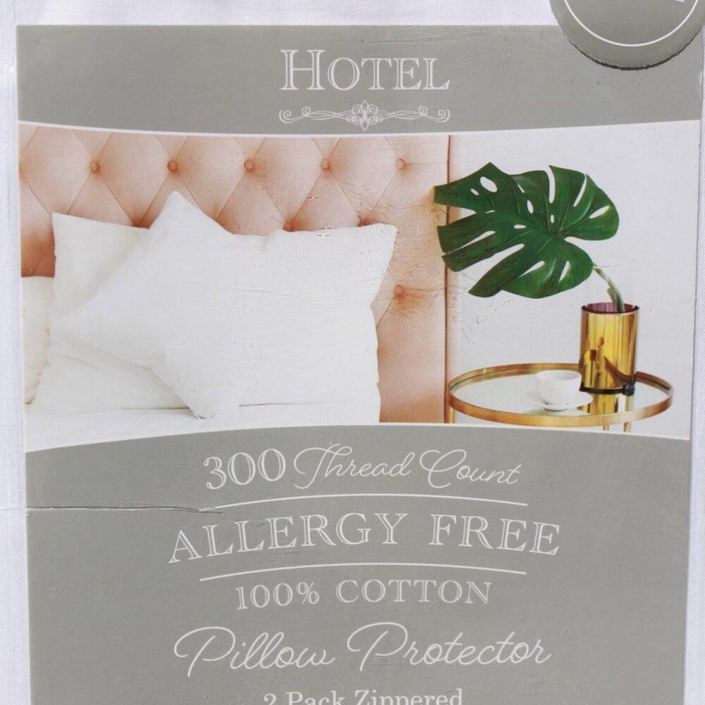 Pillow Protectors Standard Size 2 Pack 100% Cotton 300 Thread Count - Picture 4 of 6